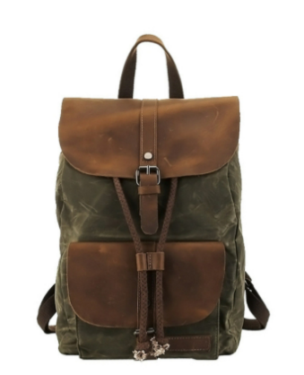 Dunedin waxed canvas backpack in Olive Green — Beverley Lane