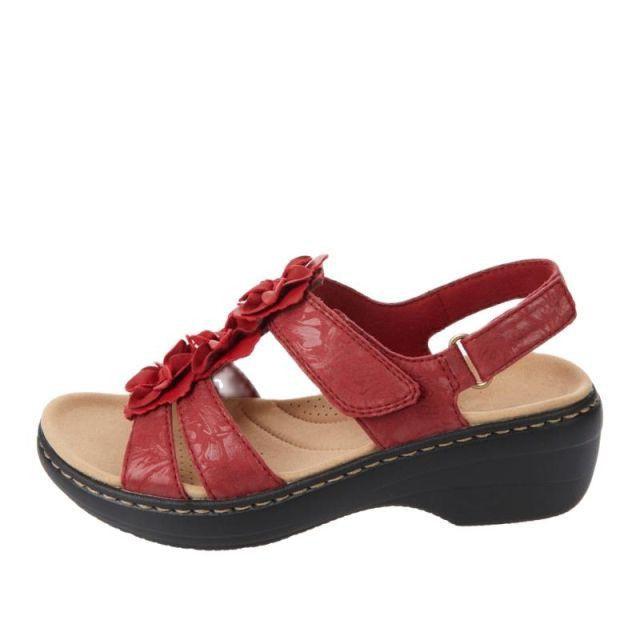 Zita | Flat Sandals for Women with Ruffle Flower