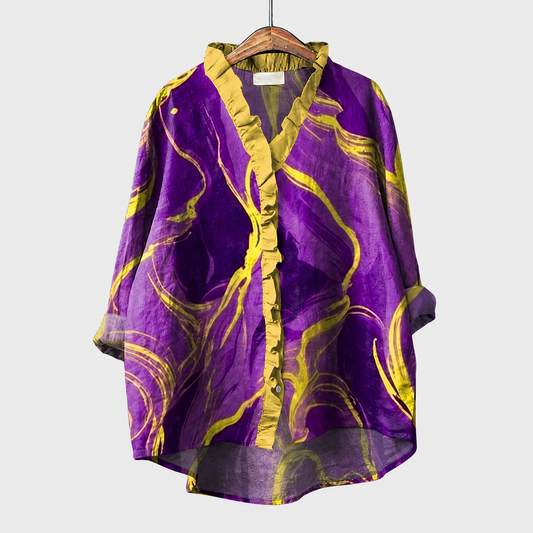 Antonia | Yellow & Purple Elegant Blouse