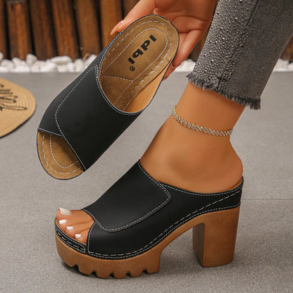 Sigrid | Orthopaedic Sandals with Block Heel and Open Toe