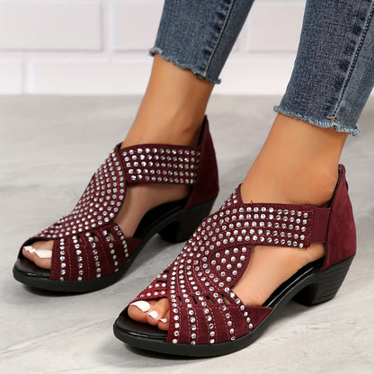 Samira | Stylish Crossover Sandals with Diamante Details