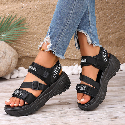 Kristin | Fashionable Platform Sandals with Velcro Fastening