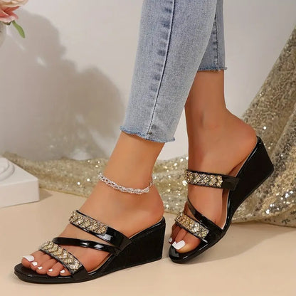 Annika | Elegant Party Sandals with Sparkling Crystals