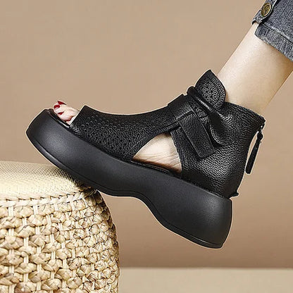 Larissa | Comfortable Platform Sandals in Leather with Soft Sole