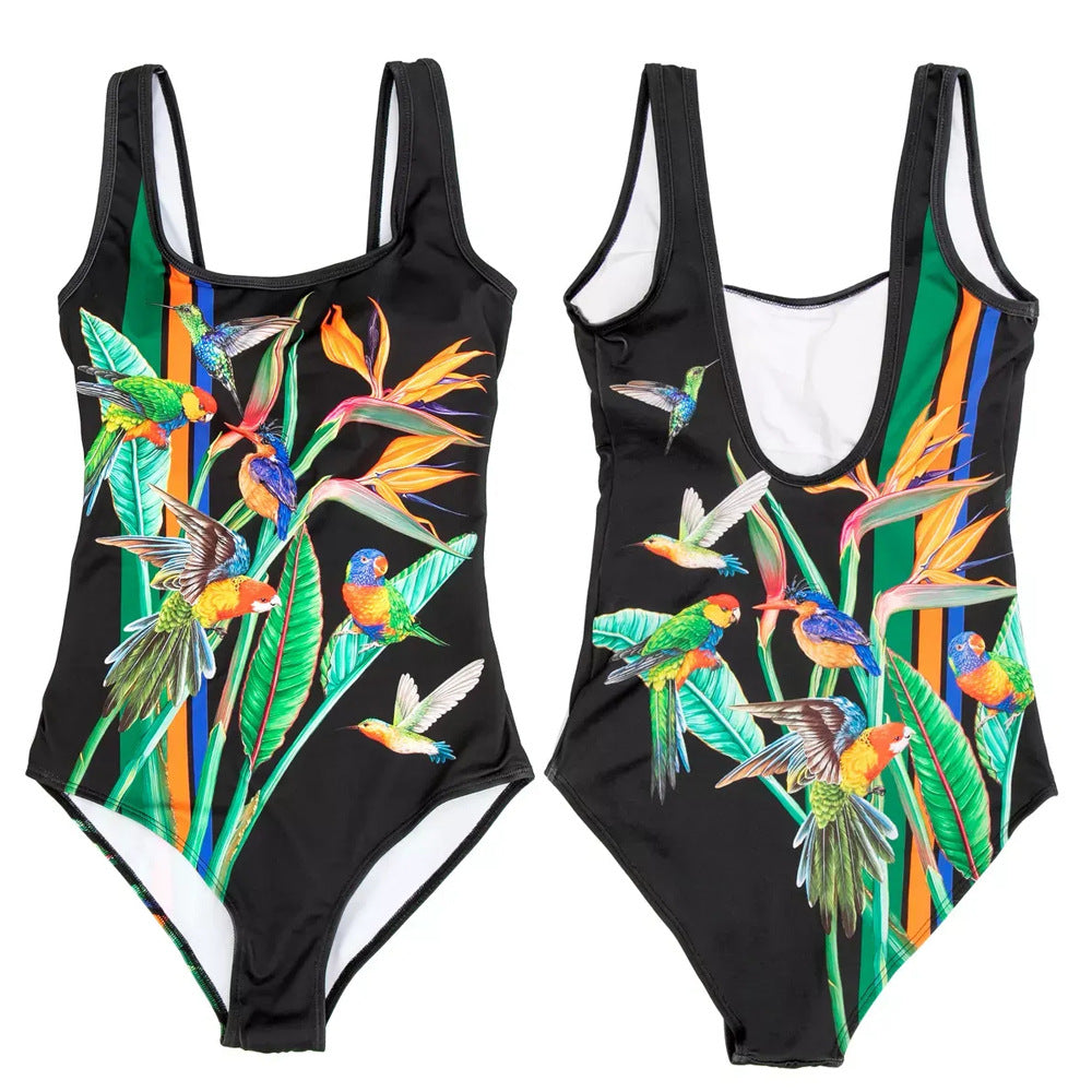 Adelinde | One-Piece Swimsuit with Bright Print Detail