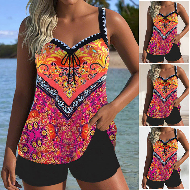 Dorothee | Printed Swimsuit with Top and Shorts