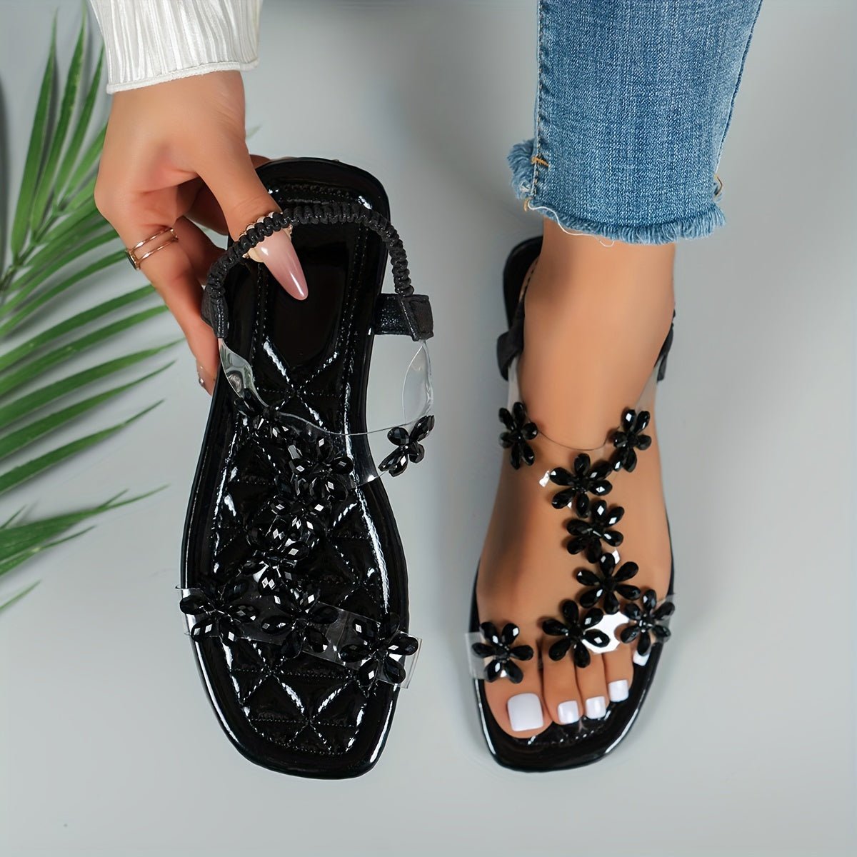 Judith | Sandals with Diamante Details