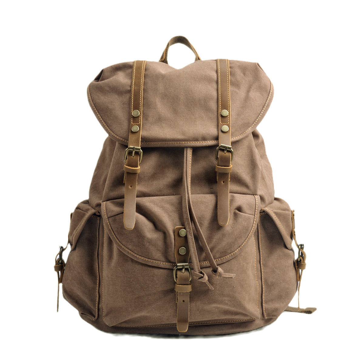 Queenstown cotton canvas backpack in Brown — Beverley Lane