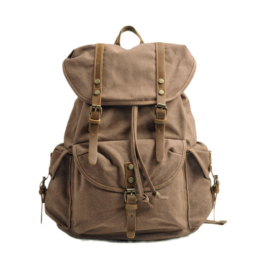 Queenstown cotton canvas backpack in Brown — Beverley Lane