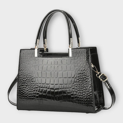 Frances | Glossy Crocodile-Look Handbag