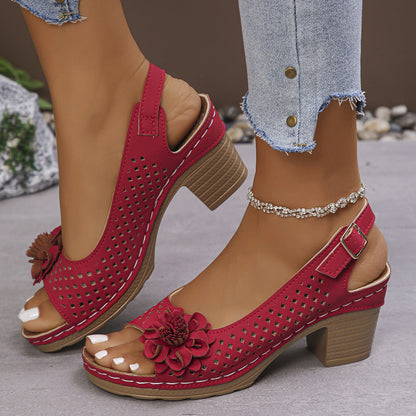 Melanie | Chic Floral Wedge Sandals