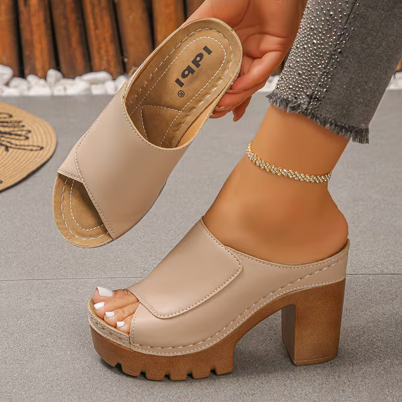 Sigrid | Orthopaedic Sandals with Block Heel and Open Toe