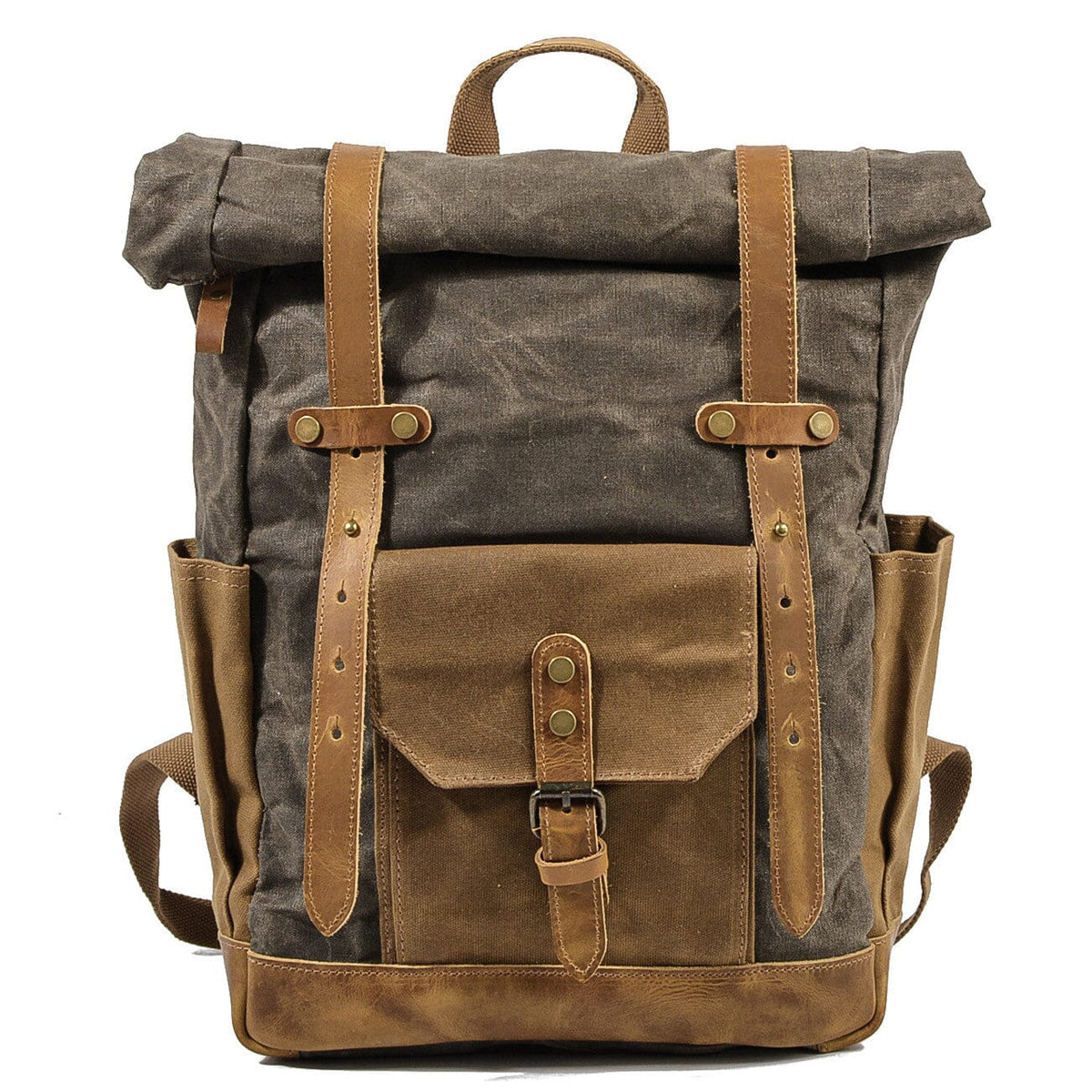 Daylesford waxed canvas rolltop backpack in Grey — Beverley Lane