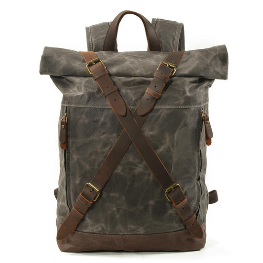Invercargill waxed canvas rolltop backpack in Military Green — Beverley Lane