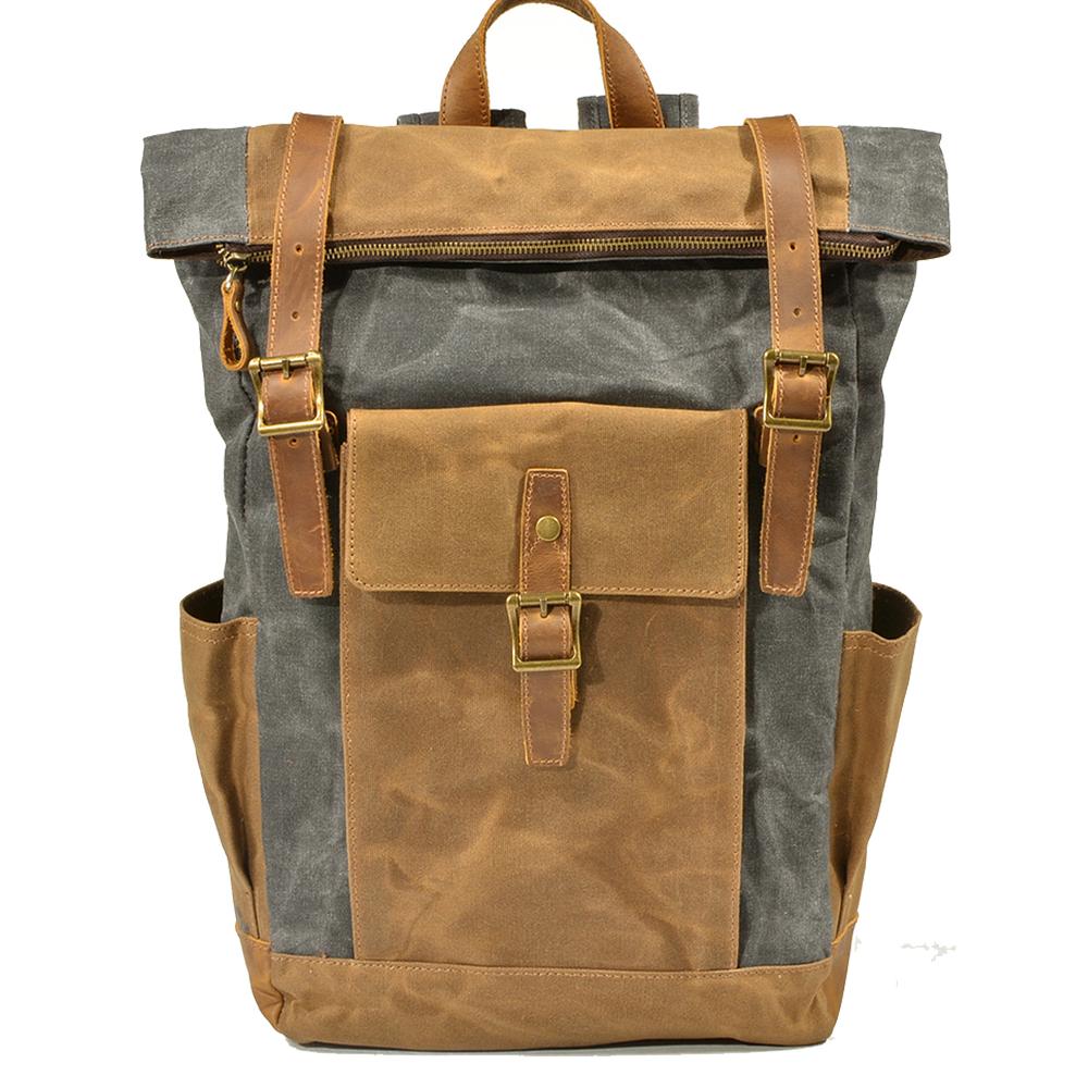 Kalgoorlie waxed canvas backpack in Light Grey — Beverley Lane