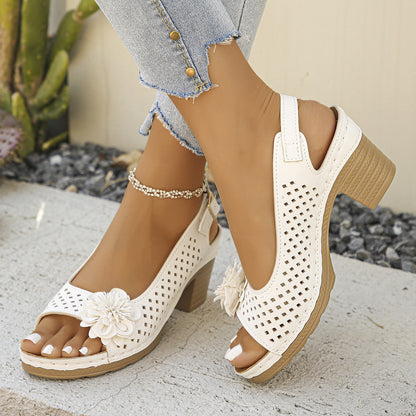 Melanie | Chic Floral Wedge Sandals
