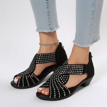 Samira | Stylish Crossover Sandals with Diamante Details