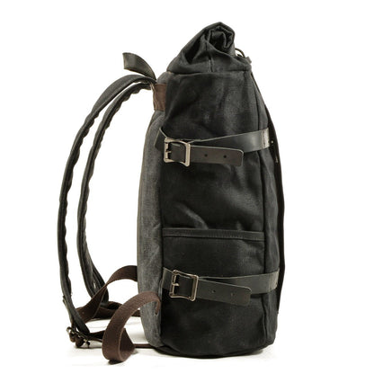 Cairns waxed canvas rolltop backpack — Beverley Lane