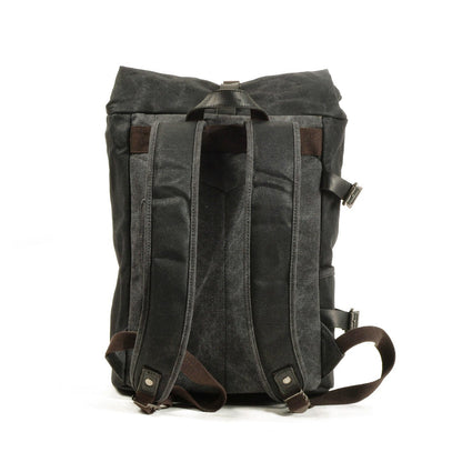 Cairns waxed canvas rolltop backpack — Beverley Lane