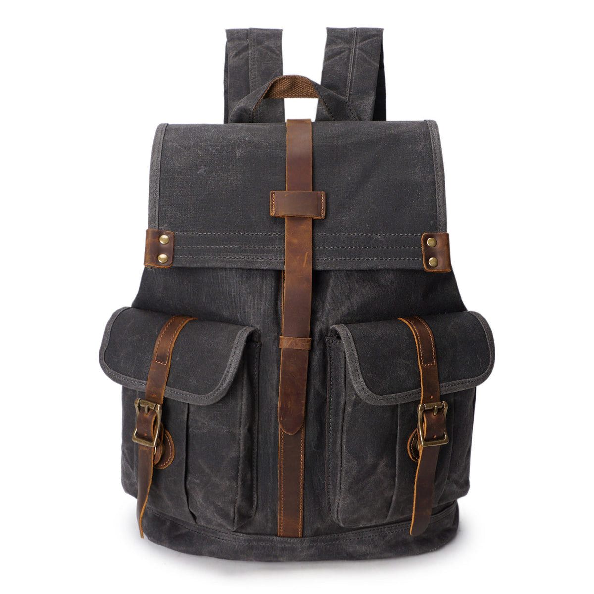Perth waxed canvas backpack in Dark Grey — Beverley Lane