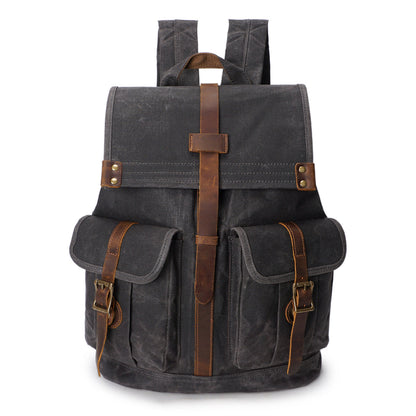 Perth waxed canvas backpack in Dark Grey — Beverley Lane