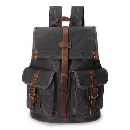 Perth waxed canvas backpack in Dark Grey — Beverley Lane