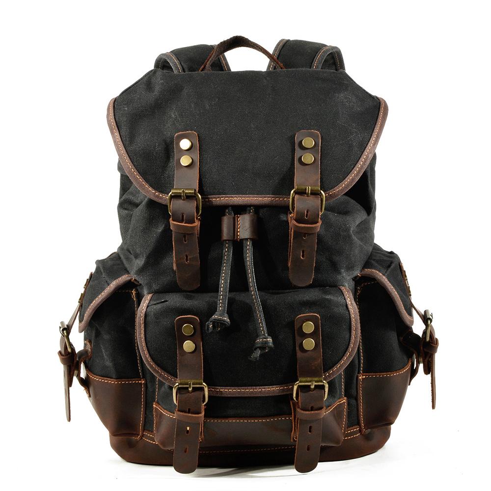 Ballarat waxed canvas backpack in Black — Beverley Lane