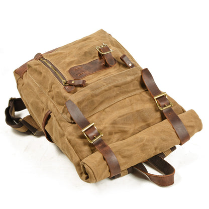 Mornington waxed canvas rolltop backpack — Beverley Lane