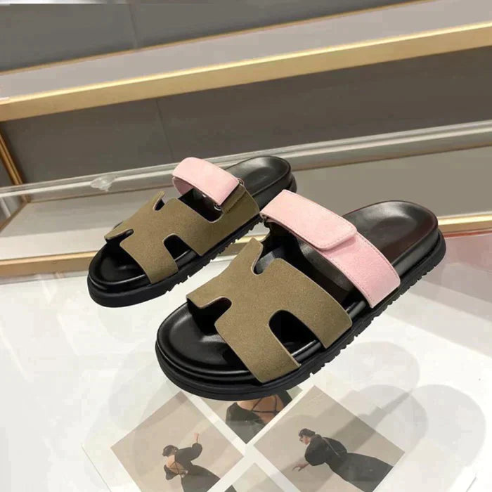 Elsie | H-Strap Sandals with Velcro Fastening