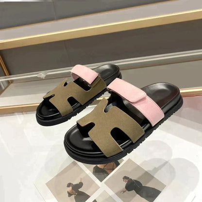 Elsie | H-Strap Sandals with Velcro Fastening