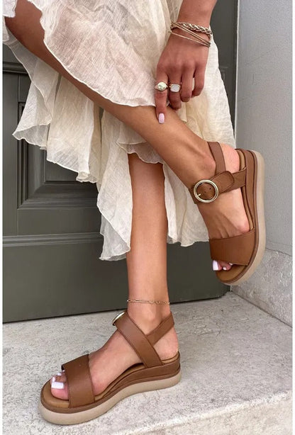 Liana | Comfortable Resort-Style Sandals with Gold Accents
