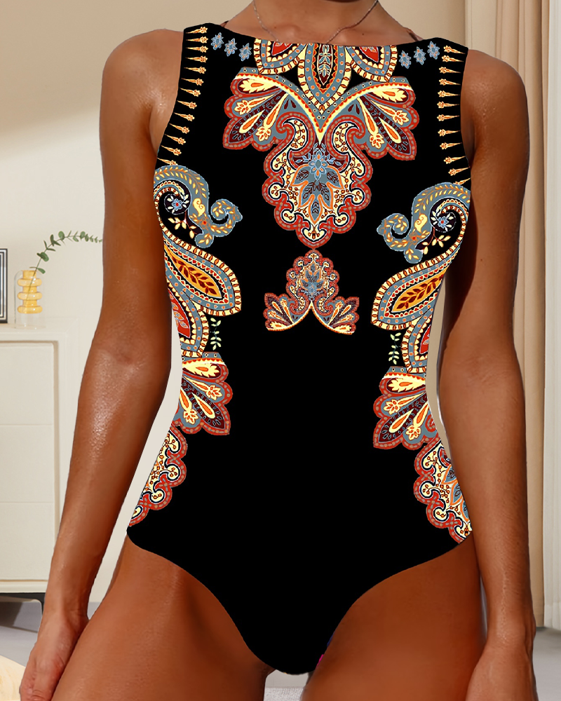 Birgitta | Paisley Sleeveless One-Piece Swimsuit
