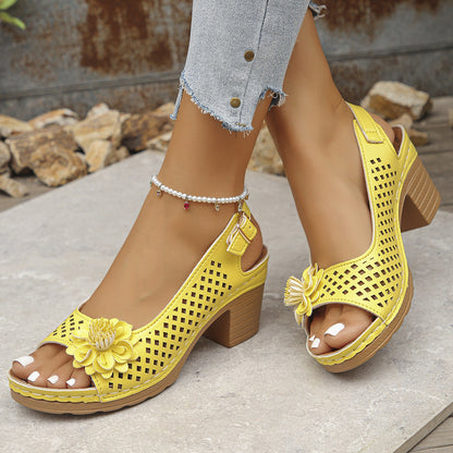 Melanie | Chic Floral Wedge Sandals