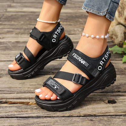 Kristin | Fashionable Platform Sandals with Velcro Fastening