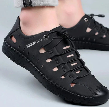 Wesley | Outdoor Aviator Sandals in Leather with Toe Wrap
