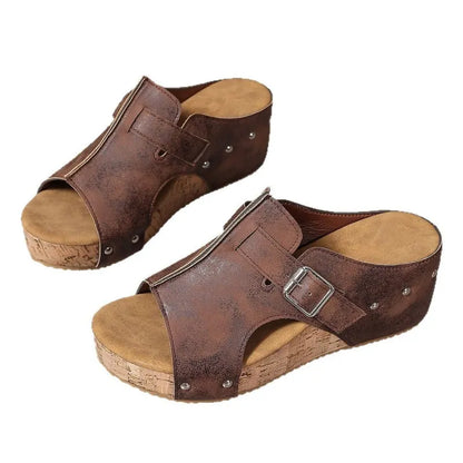 Paula | Soft Wedge Sandals with Adjustable Buckle