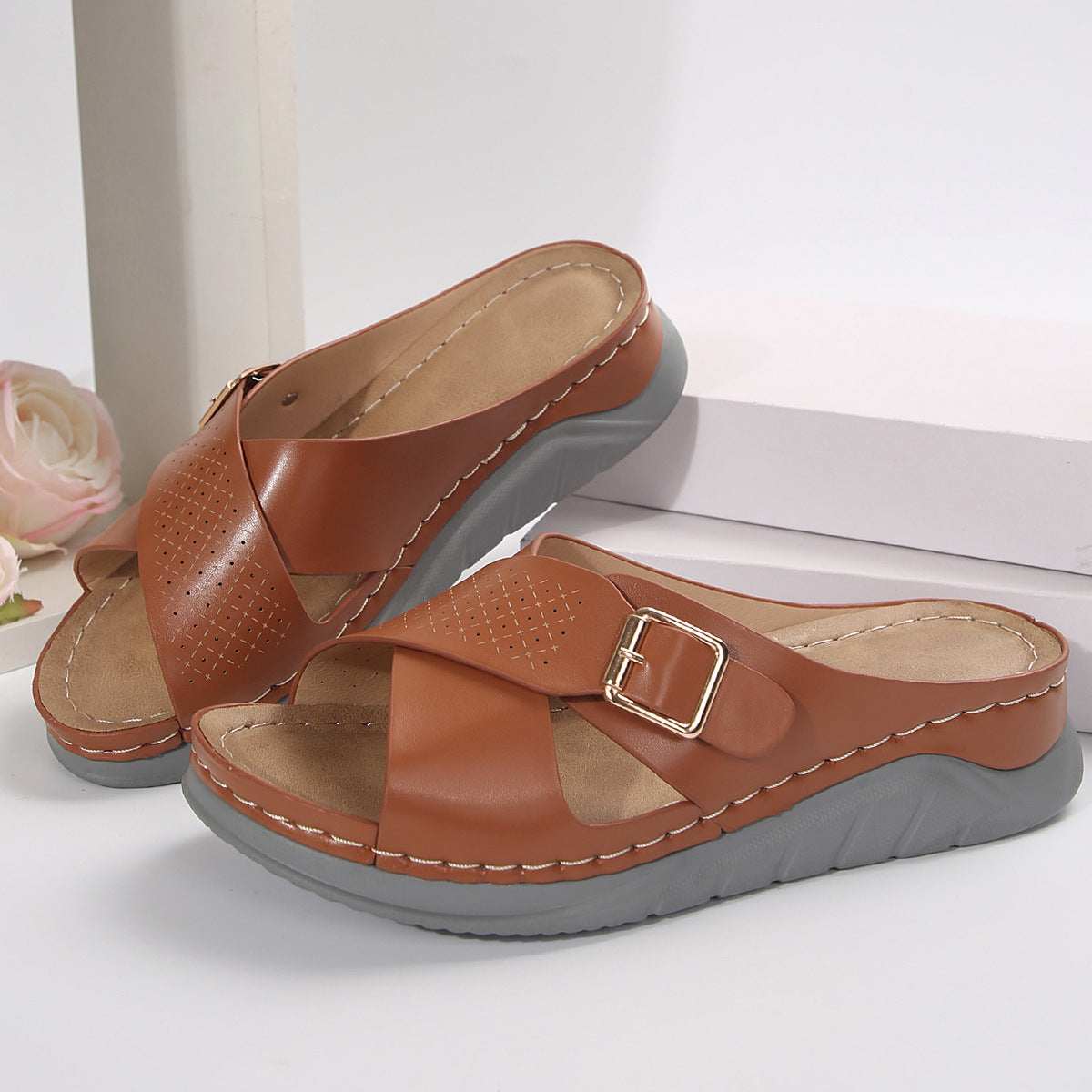 Katrina | Comfortable Orthopaedic Slippers in Quality Faux Leather