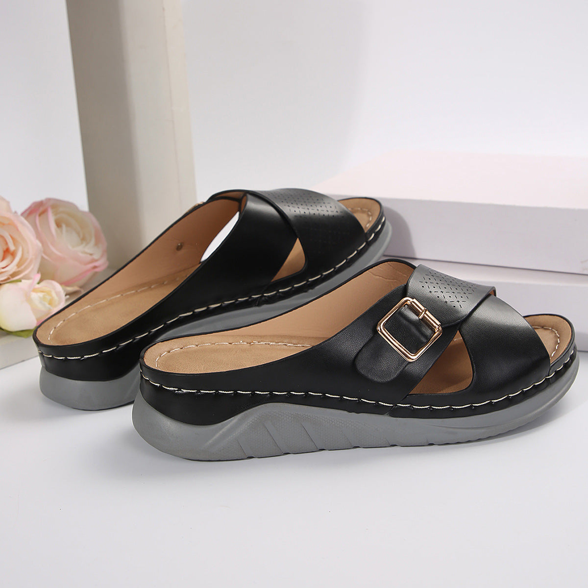 Katrina | Comfortable Orthopaedic Slippers in Quality Faux Leather
