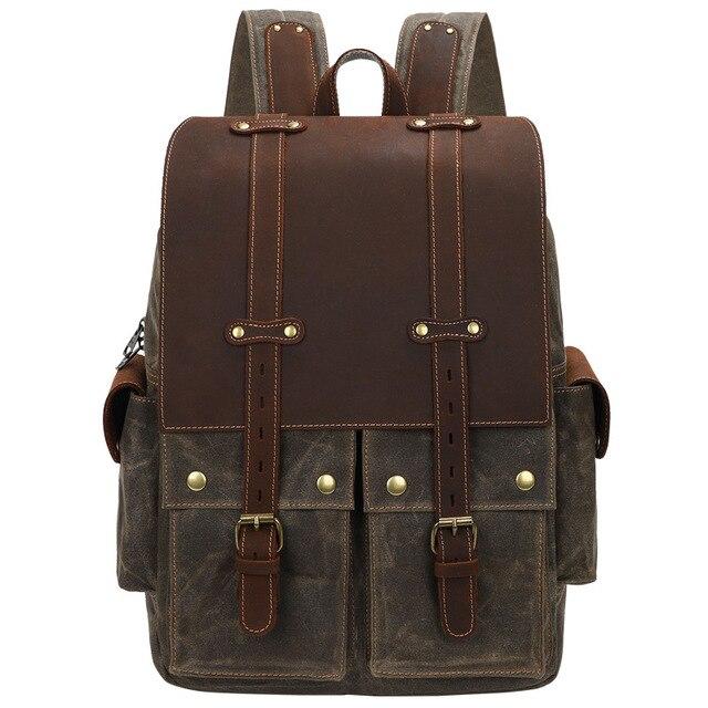 Coffs Harbour waxed canvas camera backpack in Army Green — Beverley Lane