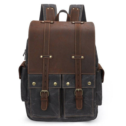 Coffs Harbour waxed canvas camera backpack in Dark Grey — Beverley Lane