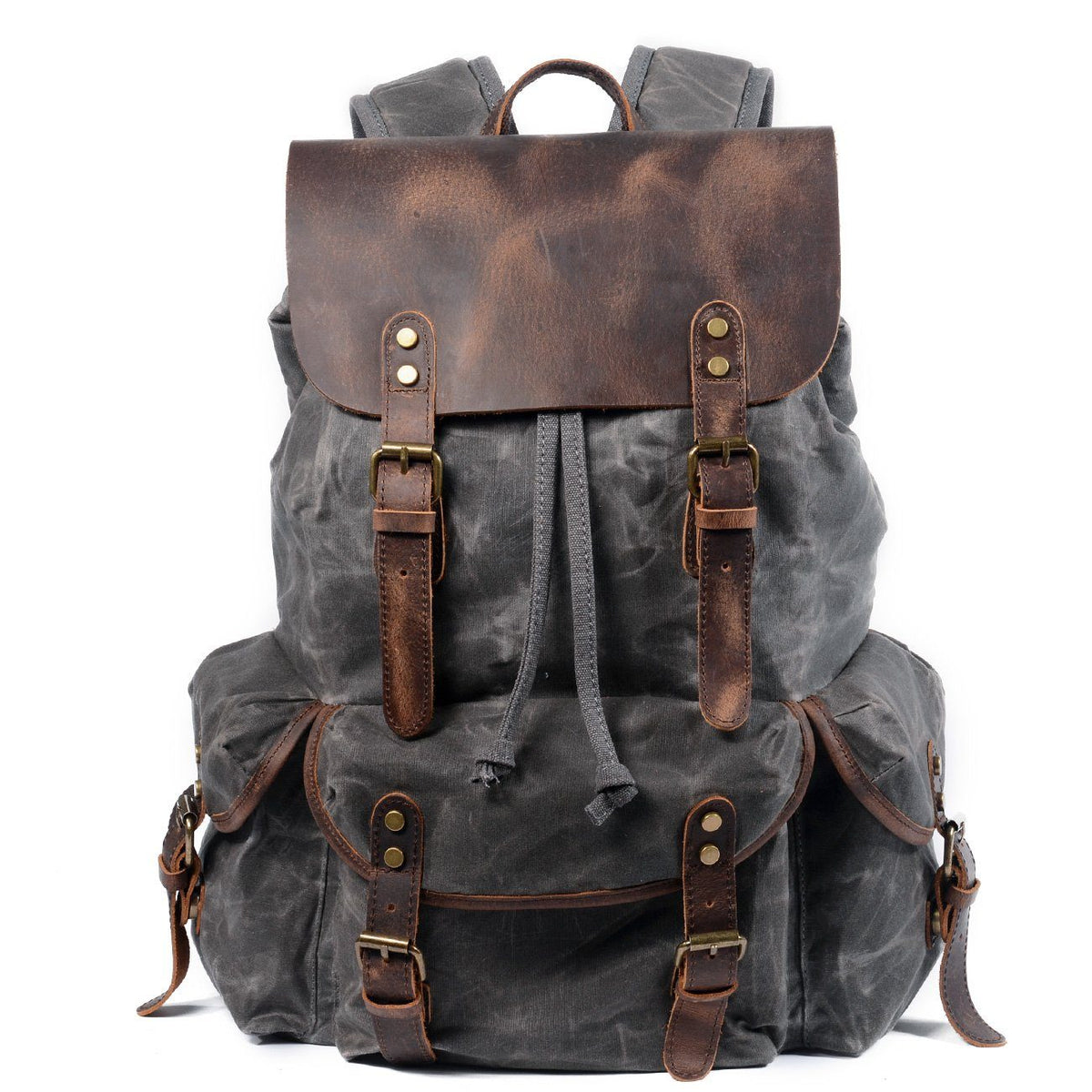 Hobart waxed canvas backpack in Light Grey — Beverley Lane