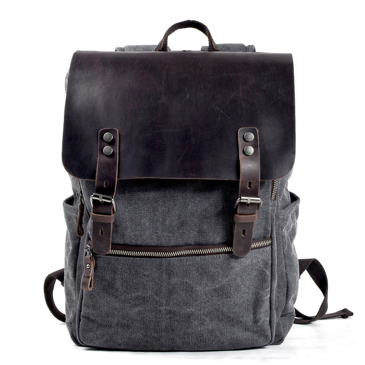 Bright cotton canvas backpack in Dark Grey — Beverley Lane