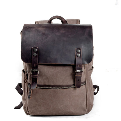 Bright cotton canvas backpack in Coffee Brown — Beverley Lane