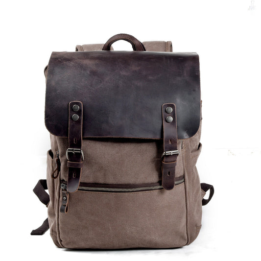 Bright cotton canvas backpack in Coffee Brown — Beverley Lane