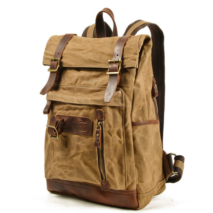 Mornington waxed canvas rolltop backpack — Beverley Lane
