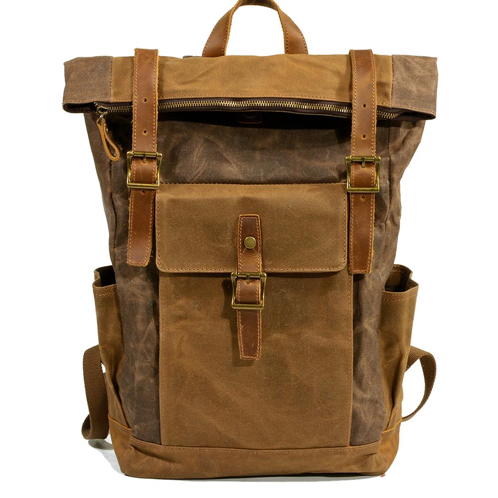 Kalgoorlie waxed canvas backpack in Coffee Brown — Beverley Lane