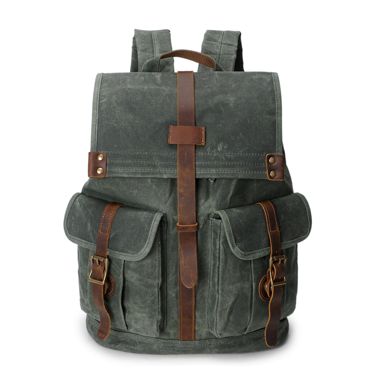 Perth waxed canvas backpack in Emerald — Beverley Lane