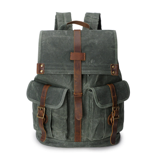 Perth waxed canvas backpack in Emerald — Beverley Lane
