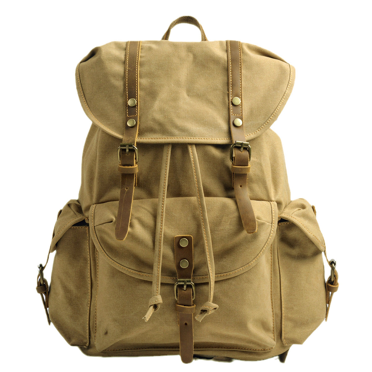 Queenstown cotton canvas backpack in Khaki — Beverley Lane