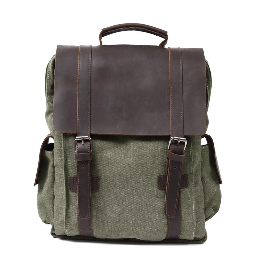 Noosa cotton canvas backpack in Army Green — Beverley Lane